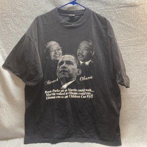 TALHA USA Men Black 3xl OBAMA ROSA PARKS MARTIN LUTHER JR Logo TSHIRT Crew Neck